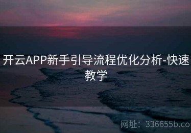 开云APP新手引导流程优化分析-快速教学